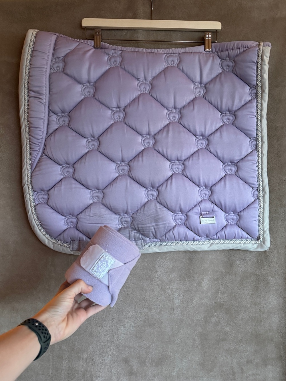 PS of Sweden Amethyst monogram Saddle Pad and polos Set